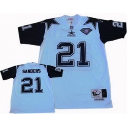 Dallas Cowboys 21 Deion Sanders Throwback Jersey White