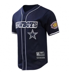 MEN NFL DALLAS COWBOYS LOGO CLASSIC MESH BUTTON UP SHIRT Navy