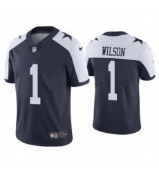 Men Dallas Cowboys 1 Cedrick Wilson Navy Thanksgiving Vapor Limited Stitched Jersey