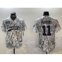 Men Dallas Cowboys 11 Micah Parsons 2024 Arctic Camo Salute To Service Stitched Baseball Jersey 6