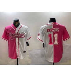 Men Dallas Cowboys 11 Micah Parsons 2024 Arctic white red Stitched Baseball Jersey