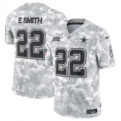 Men Dallas Cowboys 22 Emmitt Smith 2024 Arctic Camo Salute To Service Limited Stitched Football Jersey