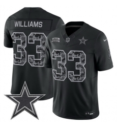 Men Dallas Cowboys  33 Javonte Williams Black F U S E  2026 Salute to Service Limited Stitched Football Jersey