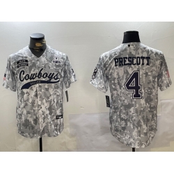 Men Dallas Cowboys 4 Dak Prescott 2024 Arctic Camo Salute To Service Stitched Baseball Jersey 5