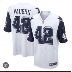 Men Dallas Cowboys 42 Vaughn White Vapor Untouchable Limited Stitched Football Jersey