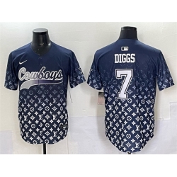 Men Dallas Cowboys 7 Trevon Diggs Navy Limited Stitched Baseball Jersey Men Dallas Cowboys 7 Trevon Diggs Navy Limited Stitched Baseball Jersey