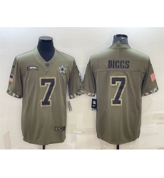 Men Dallas Cowboys 7 Trevon Diggs Olive 2022 Salute To Service Limited Stitched Jersey