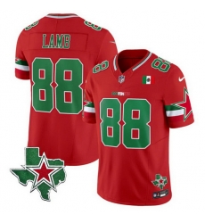 Men Dallas Cowboys 88 CeeDee Lamb 2024 Mexico Red F U S E  Stitched Football Jersey