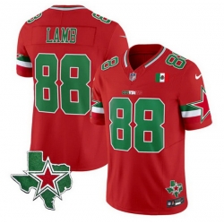 Men Dallas Cowboys 88 CeeDee Lamb 2024 Mexico Red F U S E  Stitched Football Jersey