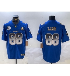 Men Dallas Cowboys 88 CeeDee Lamb Royal F U S E  With Established In 1960 Patch Stitched Football Jersey 1