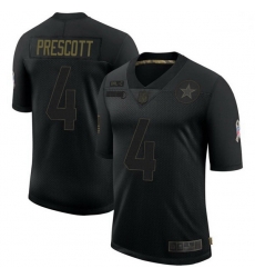 Men Dallas Cowboys Dak Prescott Black Limited 2020 Salute To Service Jersey