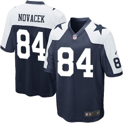 Men Nike Cowboys #84 Jay Novacek Navy Blue Throwback Alternate NFL Game Jersey