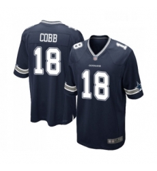 Mens Dallas Cowboys 18 Randall Cobb Game Navy Blue Team Color Football Jersey