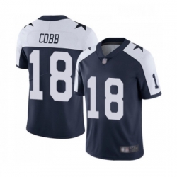 Mens Dallas Cowboys 18 Randall Cobb Navy Blue Throwback Alternate Vapor Untouchable Limited Player Football Jersey