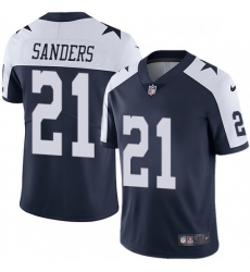 Mens Nike Dallas Cowboys 21 Deion Sanders Navy Blue Throwback Alternate Vapor Untouchable Limited Player NFL Jersey