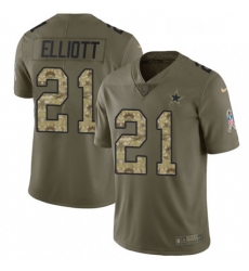 Mens Nike Dallas Cowboys 21 Ezekiel Elliott Limited OliveCamo 2017 Salute to Service NFL Jersey