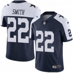 Mens Nike Dallas Cowboys 22 Emmitt Smith Navy Blue Throwback Alternate Vapor Untouchable Limited Player NFL Jersey