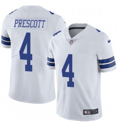 Mens Nike Dallas Cowboys 4 Dak Prescott White Vapor Untouchable Limited Player NFL Jersey