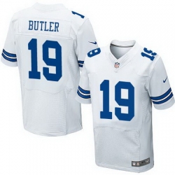 Nike Cowboys #19 Brice Butler White Mens Stitched NFL Elite Jersey