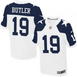 Nike Cowboys #19 Brice Butler White Thanksgiving Throwback Mens Stitched NFL Elite Jersey