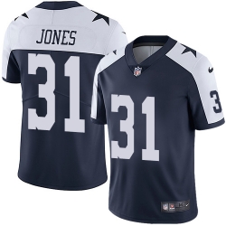 Nike Cowboys #31 Byron Jones Navy Blue Thanksgiving Mens Stitched NFL Vapor Untouchable Limited Throwback Jersey