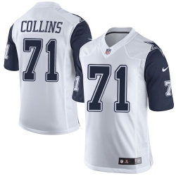 Nike Cowboys #71 La'el Collins White Mens Stitched NFL Limited Rush Jerseys