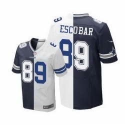 Nike Cowboys #89 Gavin Escobar Navy Blue White Mens Stitched NFL Elite Split Jersey