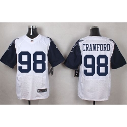 Nike Cowboys #98 Tyrone Crawford White Mens Stitched NFL Elite Rush Jerseys