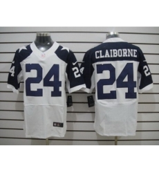 Nike Dallas Cowboys 24 Morris Claiborne white Elite Thankgivings NFL Jersey