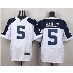 Nike Dallas Cowboys #5 Dan Bailey White Thanksgiving Throwback Men 27s Stitched NFL Elite Jersey