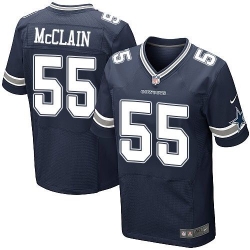 Nike Dallas Cowboys #55 Rolando McClain Navy Blue Team Color Men 27s Stitched NFL Elite Jersey