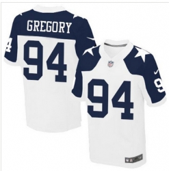 Nike Dallas Cowboys #94 Randy Gregory White Thanksgiving Throwback Mens Stitched NFL Elite Jersey