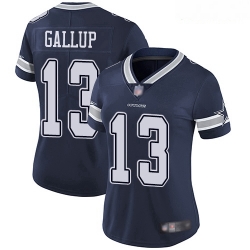 Cowboys #13 Michael Gallup Navy Blue Team Color Women Stitched Football Vapor Untouchable Limited Jersey