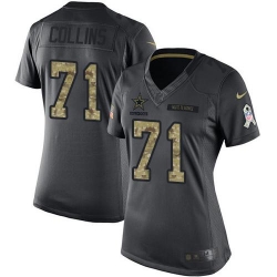 Nike Cowboys #71 La 27el Collins Black Womens Stitched NFL Limited 2016 Salute to Service Jersey