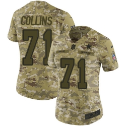 Nike Cowboys #71 La 27el Collins Camo Women Stitched NFL Limited 2018 Salute to Service Jersey