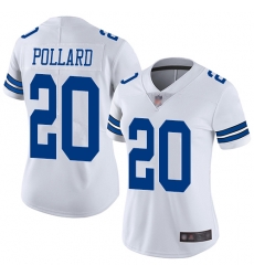 Women Cowboys 20 Tony Pollard White Stitched Football Vapor Untouchable Limited Jersey