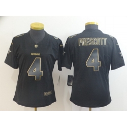 Women Nike Cowboys 4 Dak Prescott Black Gold Vapor Untouchable Limited Jersey