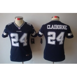 Women Nike Dallas Cowboys 24# Claiborne Blue Color[Women's NIKE LIMITED Jersey]