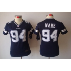 Women Nike Dallas Cowboys 94 Ware Blue[Women's NIKE LIMITED Jersey]