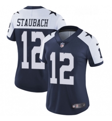 Womens Nike Dallas Cowboys 12 Roger Staubach Elite Navy Blue Throwback Alternate NFL Jersey