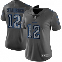 Womens Nike Dallas Cowboys 12 Roger Staubach Gray Static Vapor Untouchable Limited NFL Jersey