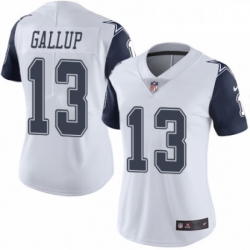 Womens Nike Dallas Cowboys 13 Michael Gallup Limited White Rush Vapor Untouchable NFL Jersey