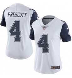 Womens Nike Dallas Cowboys 4 Dak Prescott Limited White Rush Vapor Untouchable NFL Jersey