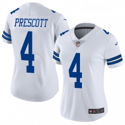 Womens Nike Dallas Cowboys 4 Dak Prescott White Vapor Untouchable Limited Player NFL Jersey