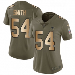 Womens Nike Dallas Cowboys 54 Jaylon Smith Limited OliveGold 2017 Salute to Service NFL Jersey