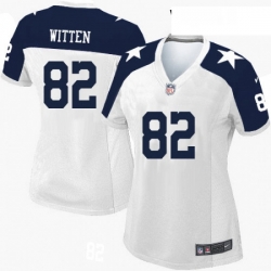 Womens Nike Dallas Cowboys 82 Jason Witten Game White Throwback Alternate NFL Jersey