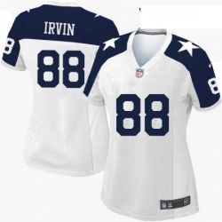 Womens Nike Dallas Cowboys 88 Michael Irvin Elite White Throwback Alternate NFL Jersey