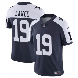 Youth Dallas Cowboys 19 Trey Lance Navy White Thanksgiving Vapor Untouchable Limited Stitched Football Jersey