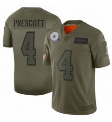 Youth Dallas Cowboys 4 Dak Prescott Limited Camo 2019 Salute to Service Football Jersey