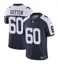 Youth Dallas Cowboys 60 Tyler Guyton Navy White 2024 Draft Vapor Untouchable Thanksgiving Limited Stitched Football Jersey